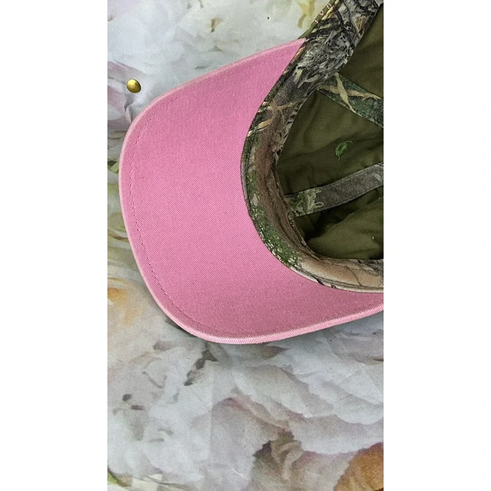 Realtree Girl Embroidered Hat Green Pink RG Cap Adjustable Strapback OS Cotton